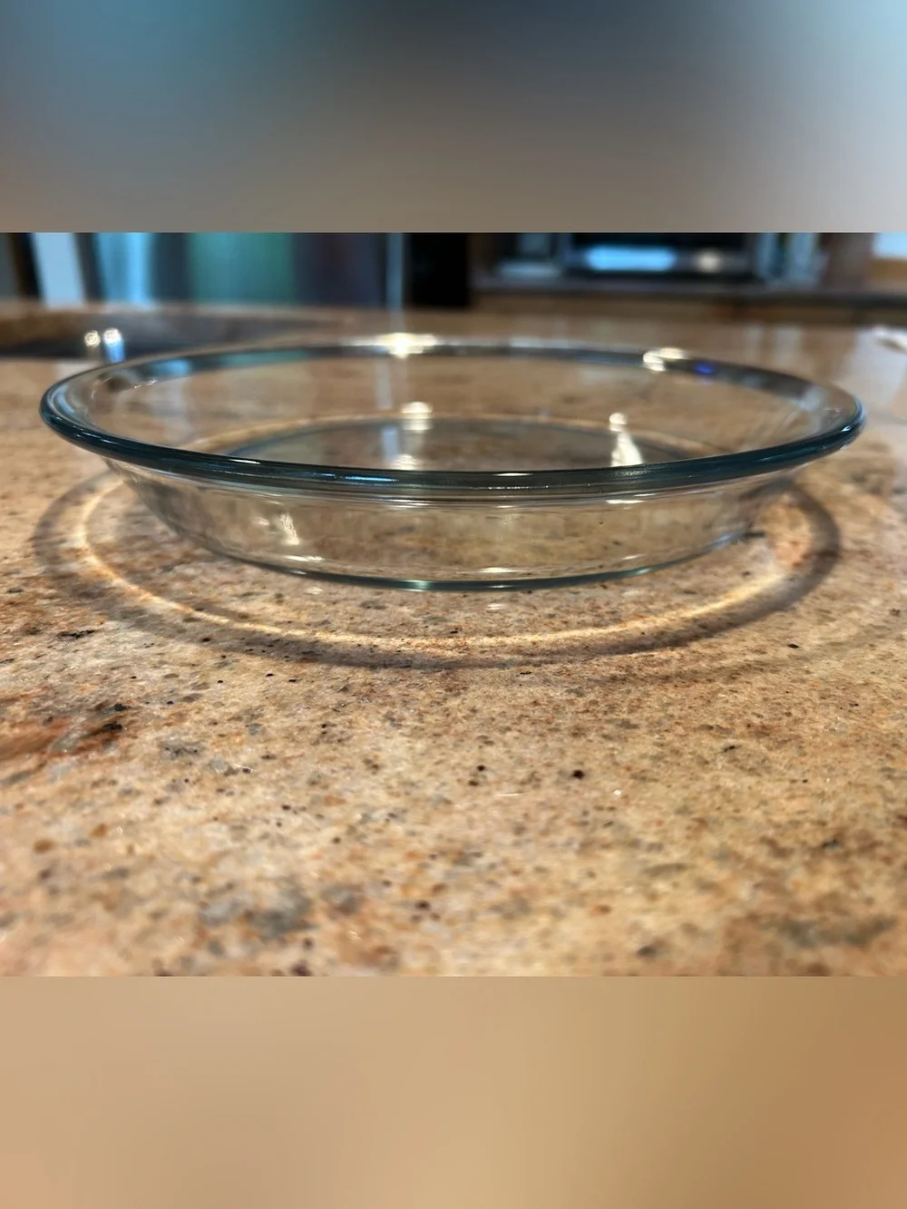 Marinex Made in Brazil Light Blue Tint Glass Pie Dish 9” Transparent Oven-Safe
